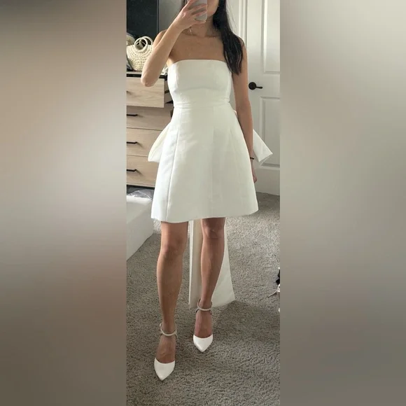 sachin & babi grace strapless back-bow mini dress Sachin & Babi Grace Strapless Back-Bow Mini Dress, Color: IVORY Size: US 4/UK 8